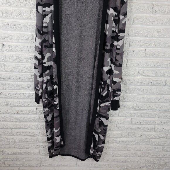 New York Co Womens Sweater 2XL Plus Cardigan Open Pockets Gray SWE1E - Picture 5 of 9